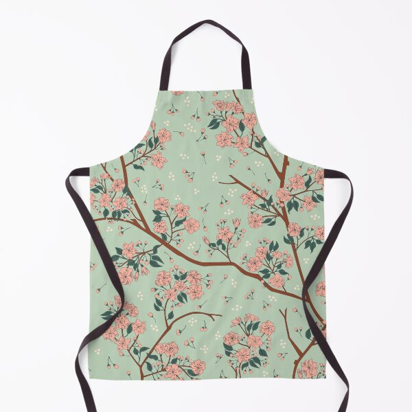 Item preview, Sakura - Bloom - Cherry Blossom Flowers + Buds - Mint Green / Matcha designed and sold by Carrie Cantwell Art.