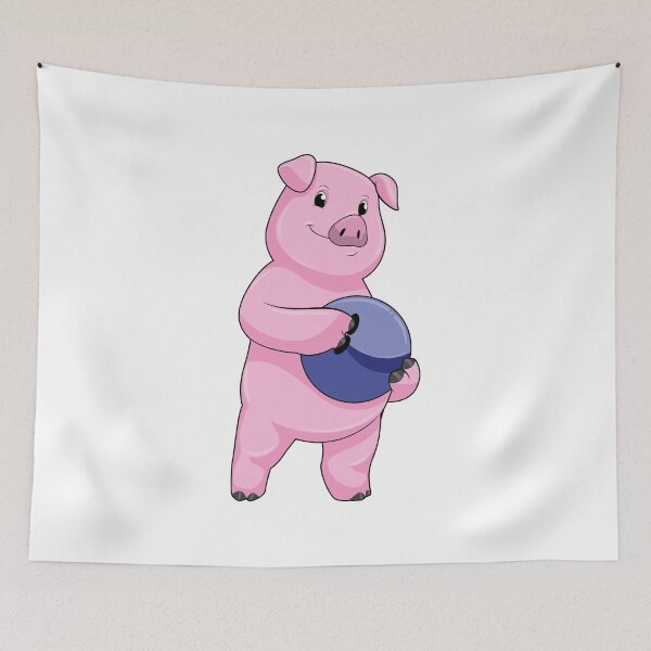 Item preview, Pig at Bowling with Bowling ball designed and sold by Snabdesign84.