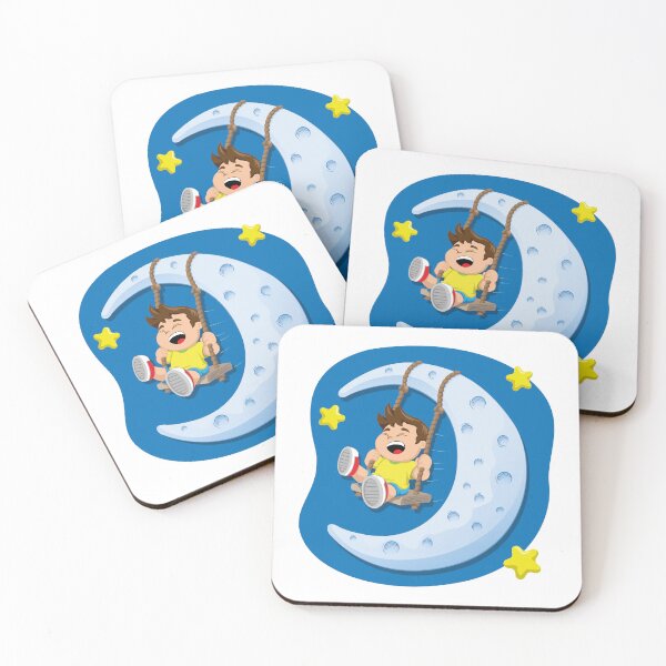 Item preview, Illustration represents a child playing swing on the moon. Idea for educational materials designed and sold by LucianoCosmo.