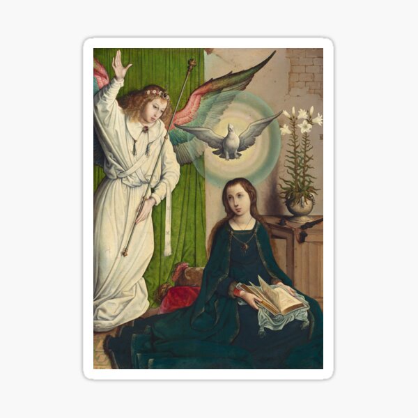 Vista previa del artículo con la obra «La Anunciación | Juan de Flandes | Arte bíblico del Evangelio del Renacimiento de 1519», diseñado y vendido por CJET.