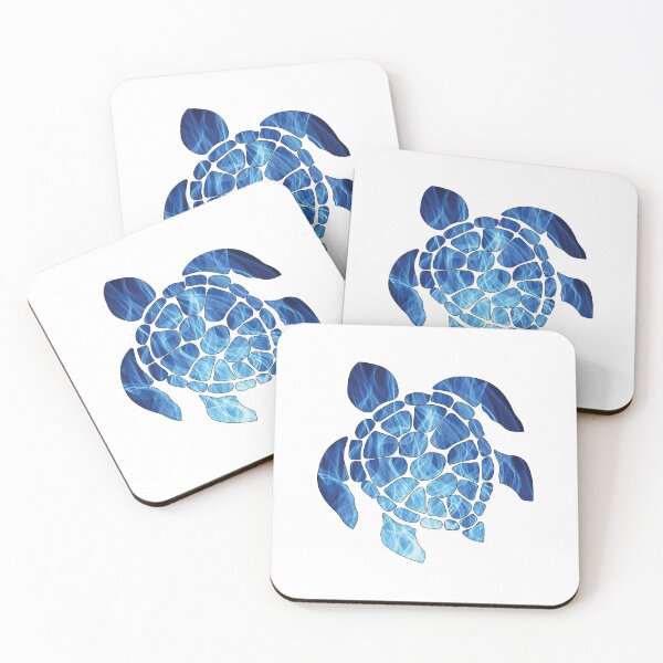 Item preview, Blue Fire Textured Tropical Sea Turtle designed and sold by DeliveryGeorge.