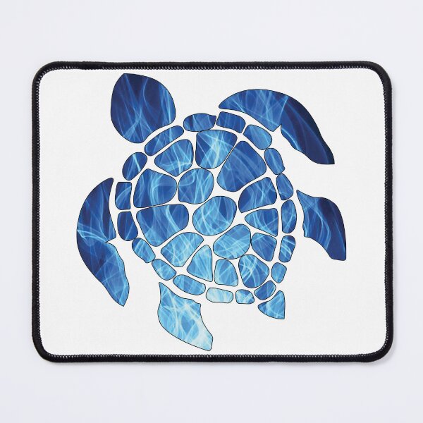 Item preview, Blue Fire Textured Tropical Sea Turtle designed and sold by DeliveryGeorge.