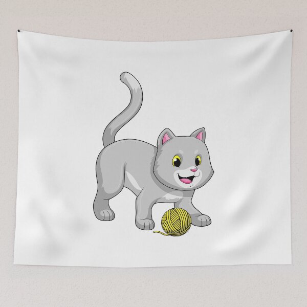 Item preview, Cat with Wool yarn ball designed and sold by Snabdesign84.
