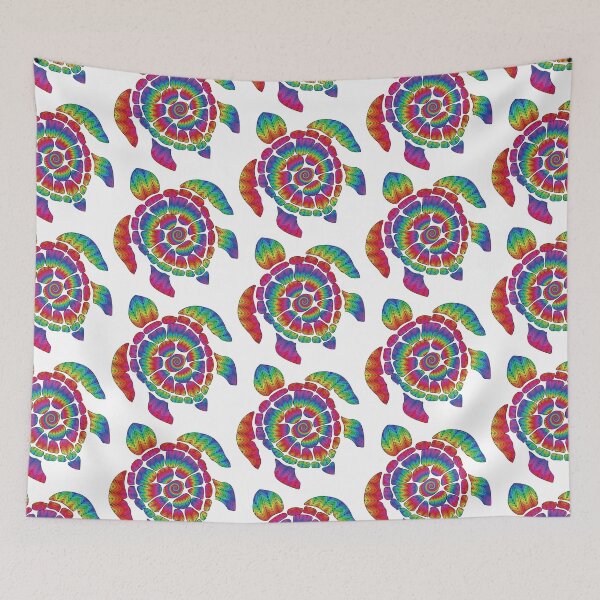 Item preview, Rainbow Wool Tropical Sea Turtle Illustration designed and sold by DeliveryGeorge.