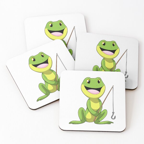 Item preview, Frog at Fishing with Fishing rod designed and sold by Snabdesign84.