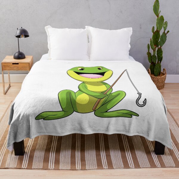 Item preview, Frog at Fishing with Fishing rod designed and sold by Snabdesign84.