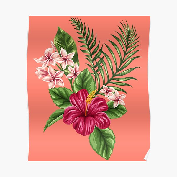 Hibiscus Flower Hibiscus Rosa Sinensis Poster For Sale By Funkeyninety Redbubble 3445