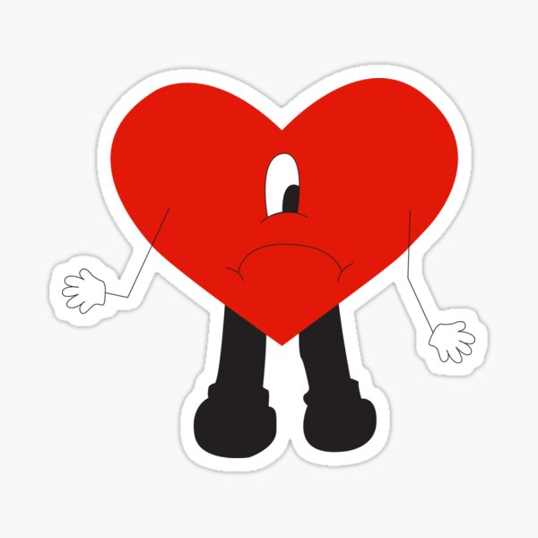 "Bad Bunny Heart Design" Sticker for Sale by Bella3832 Redbubble