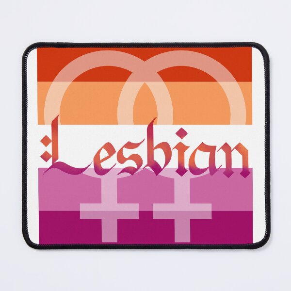 Item preview, Sunset Lesbian Pride Flag Gothic Calligraphy designed and sold by mostlyghostly42.