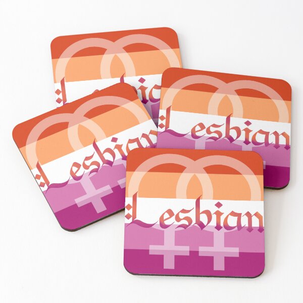 Item preview, Sunset Lesbian Pride Flag Gothic Calligraphy designed and sold by mostlyghostly42.