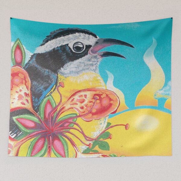 Item preview, Happy Colorful Baby Bird In Cool Summer Exotic Enviroment  designed and sold by Barolina.