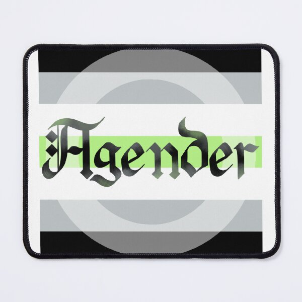 Item preview, Agender Pride Flag Gothic Calligraphy designed and sold by mostlyghostly42.