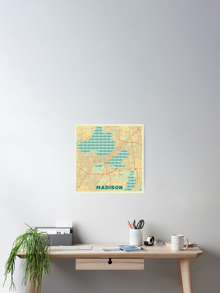 Thumbnail 1 of 3, Poster, Madison Map Retro designed and sold by HubertRoguski.