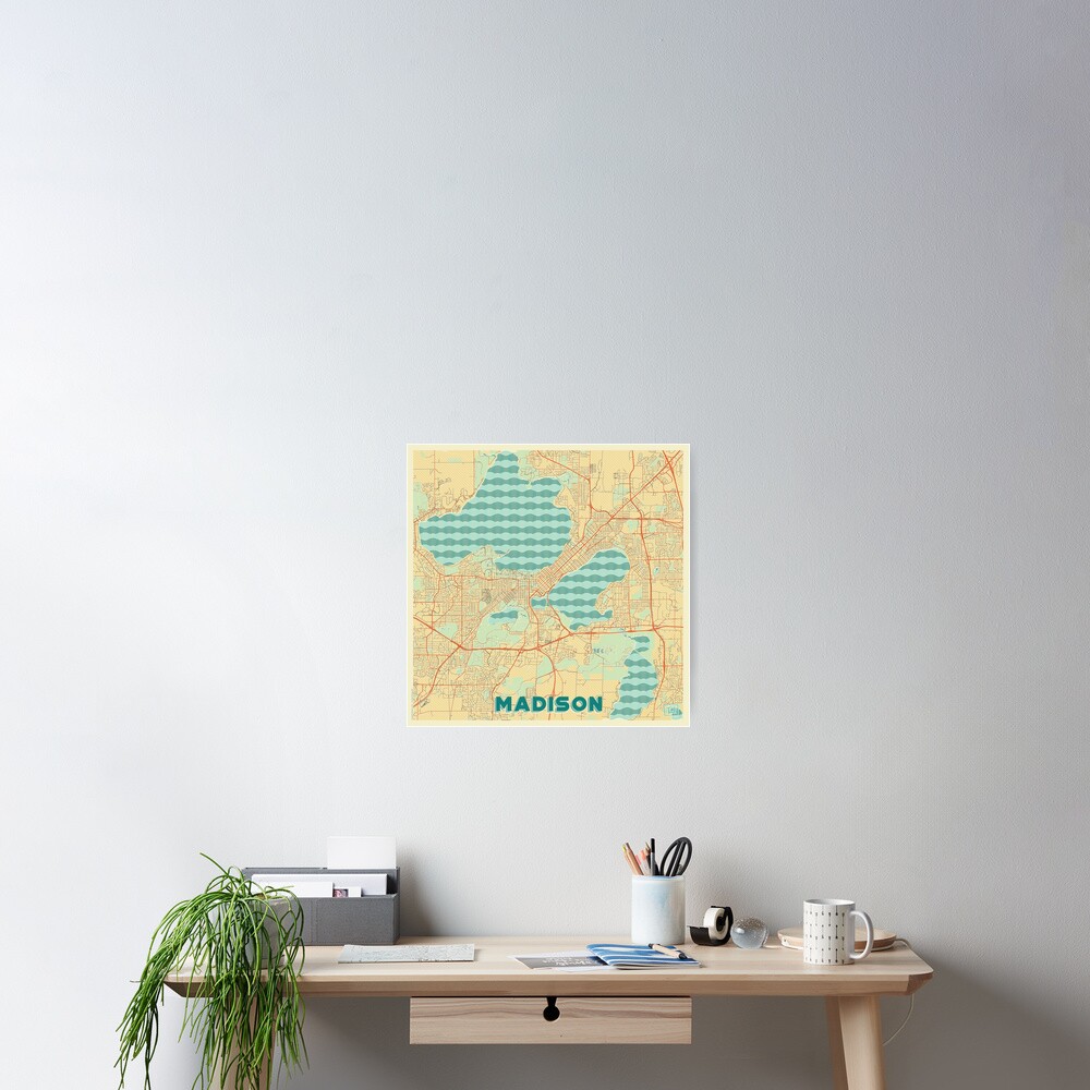 Madison Map Retro Poster