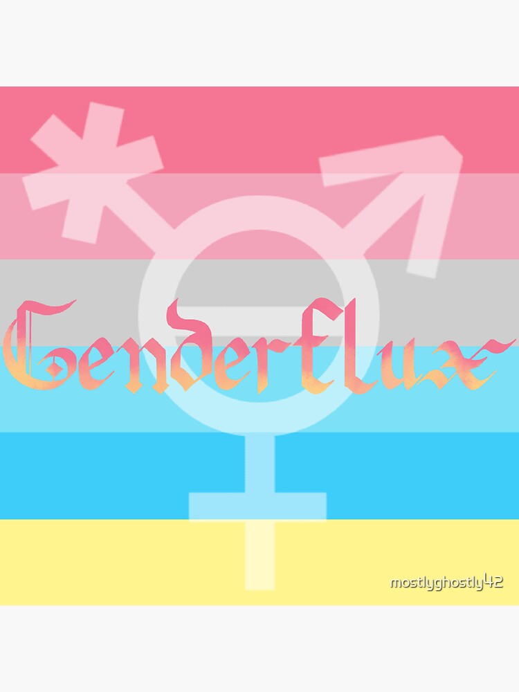 Genderflux Pride Flag Queer Gothic Calligraphy Sticker For Sale By Mostlyghostly42 Redbubble 