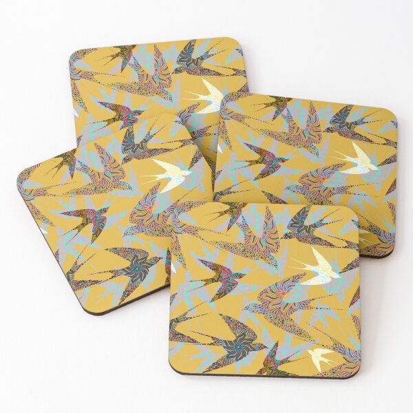 Item preview, Mustard Flying Swallows designed and sold by Sonja McKinnon.