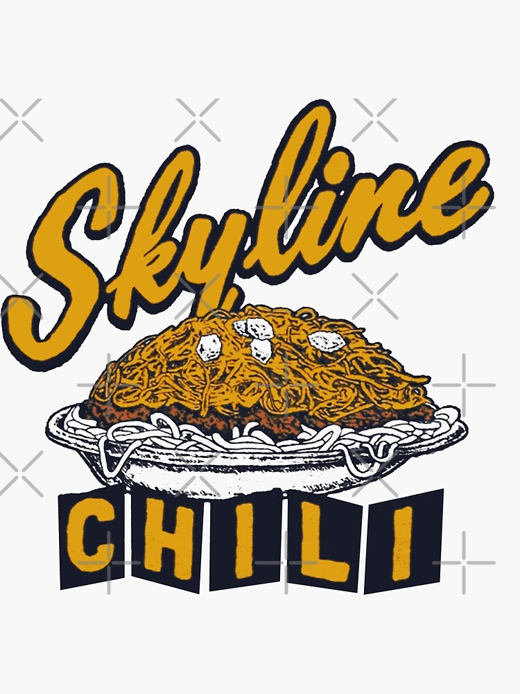 "Skyline Chili Vintage Style Sketch" Sticker for Sale by PixelBuilder