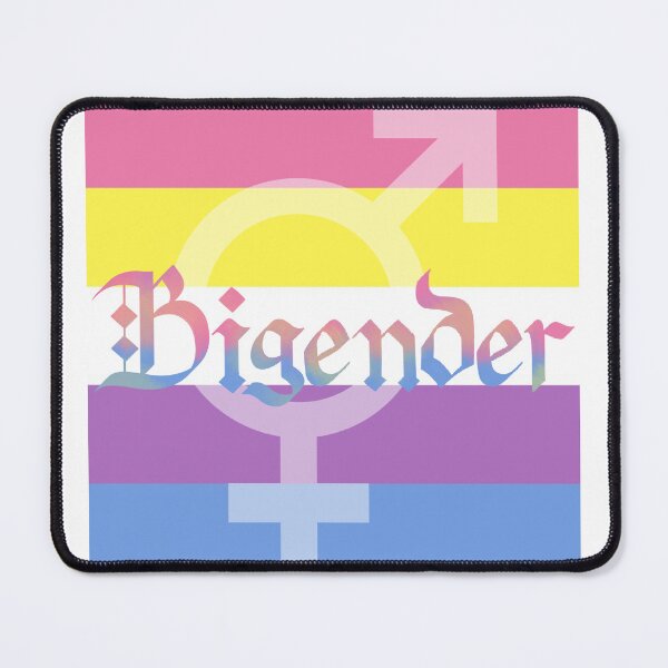 Item preview, Bigender Pride Flag Gothic Calligraphy designed and sold by mostlyghostly42.