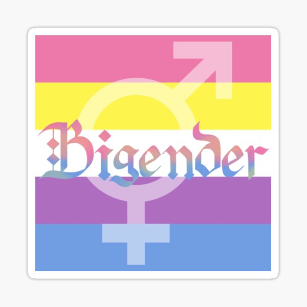Item preview, Bigender Pride Flag Gothic Calligraphy designed and sold by mostlyghostly42.