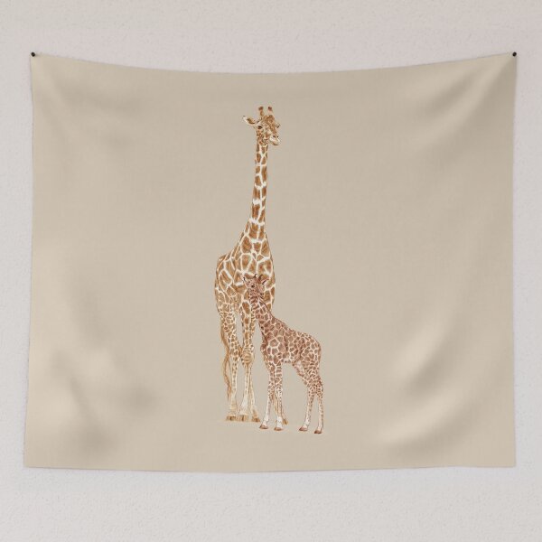 Item preview, Giraffe and giraffe - brown colorized version designed and sold by SylvieG18.