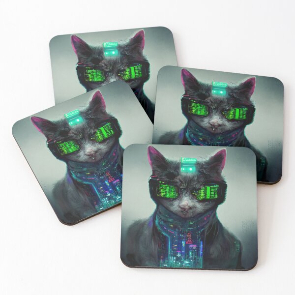 Item preview, Qwerty - The Cyber Cat designed and sold by thelofidragon.