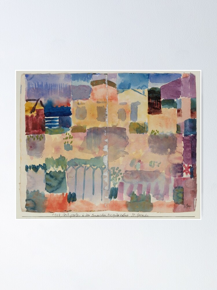 Thumbnail 1 of 3, Poster, Paul Klee Garden in St. Germain, The European Quarter Near Tunis ( Abstract pattern· expressionism · cubism · surrealism ) Paul Klee designed and sold by TeeARTHY.