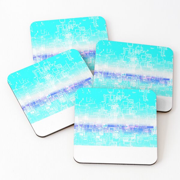 Item preview, STYLISH PAINT BLUE CYAN WHITE MARINE AQUA BLOCKISM. designed and sold by Ralek.