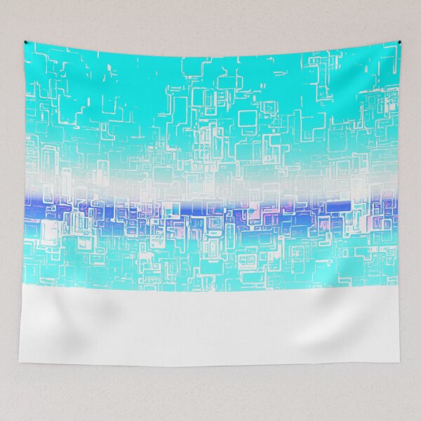 Item preview, STYLISH PAINT BLUE CYAN WHITE MARINE AQUA BLOCKISM. designed and sold by Ralek.