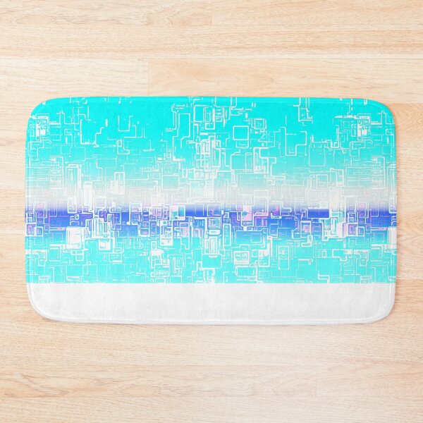 Item preview, STYLISH PAINT BLUE CYAN WHITE MARINE AQUA BLOCKISM. designed and sold by Ralek.