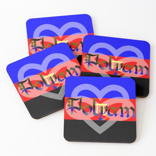 Item preview, Polyam Pride Flag Polyamorous Gothic Calligraphy designed and sold by mostlyghostly42.