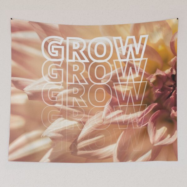 Item preview, GROW (above) - Beige Flower Blossom, Botanical Petals designed and sold by AliceSLee.