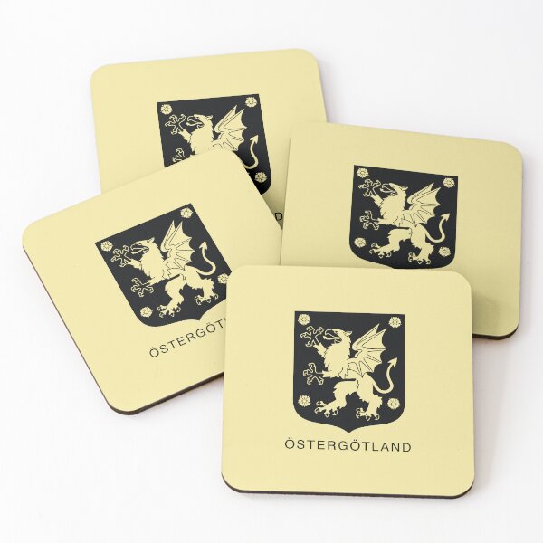 Item preview, Griffin with Dragon Wings, the Coat of Arms of Östergötland, Sweden, Black Print (Svenska Landskap) designed and sold by Landskapsbutiken .com.