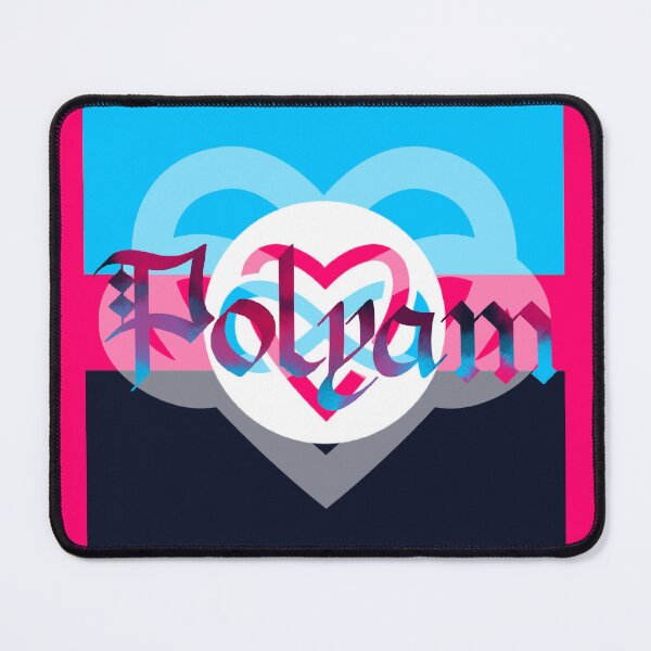 Item preview, Polyam Pride Flag Polyamorous Gothic Calligraphy designed and sold by mostlyghostly42.