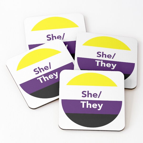 Item preview, She/They Pronouns designed and sold by Puddleleaps.