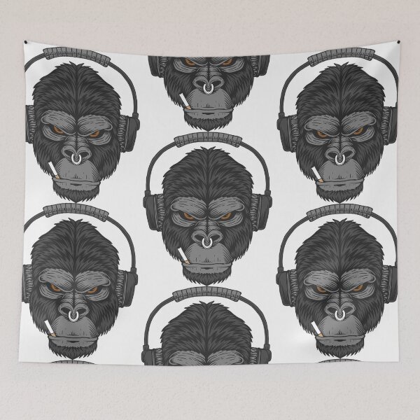 Item preview, Smoking ape with headphones  designed and sold by Disturbed-Mind.