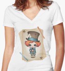 The Mad Hatter Women's Fitted V-Neck T-Shirt