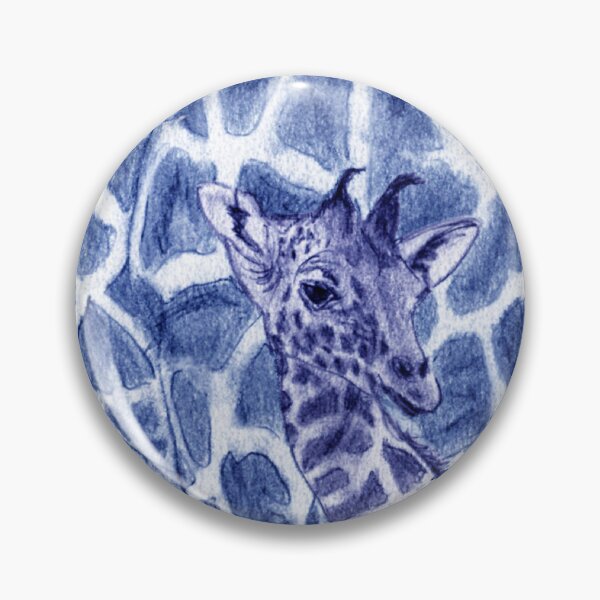 Item preview, Giraffe and giraffe - blue colorized version designed and sold by SylvieG18.