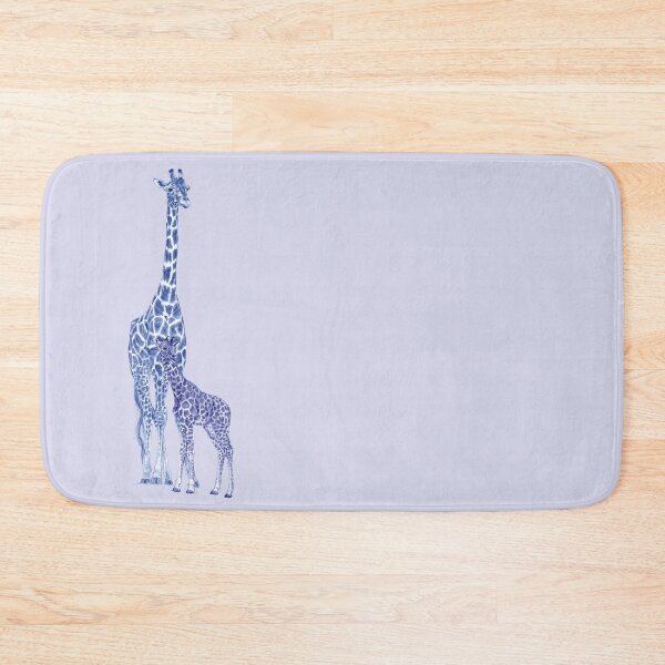 Item preview, Giraffe and giraffe - blue colorized version designed and sold by SylvieG18.