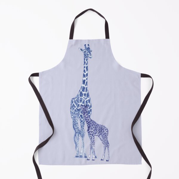 Item preview, Giraffe and giraffe - blue colorized version designed and sold by SylvieG18.