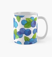 Pattern with blueberry on a white background. Mug
