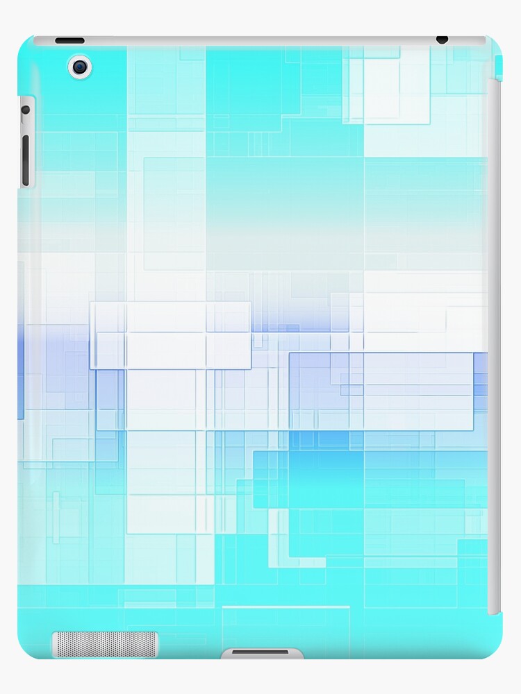 STYLISH PAINT BLUE CYAN WHITE MARINE AQUA BLOCKISM. | iPad Case & Skin