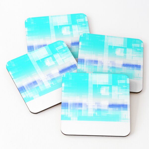 Item preview, STYLISH PAINT BLUE CYAN WHITE MARINE AQUA BLOCKISM. designed and sold by Ralek.