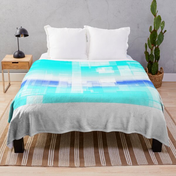 Item preview, STYLISH PAINT BLUE CYAN WHITE MARINE AQUA BLOCKISM. designed and sold by Ralek.