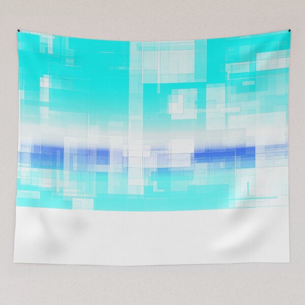 Item preview, STYLISH PAINT BLUE CYAN WHITE MARINE AQUA BLOCKISM. designed and sold by Ralek.