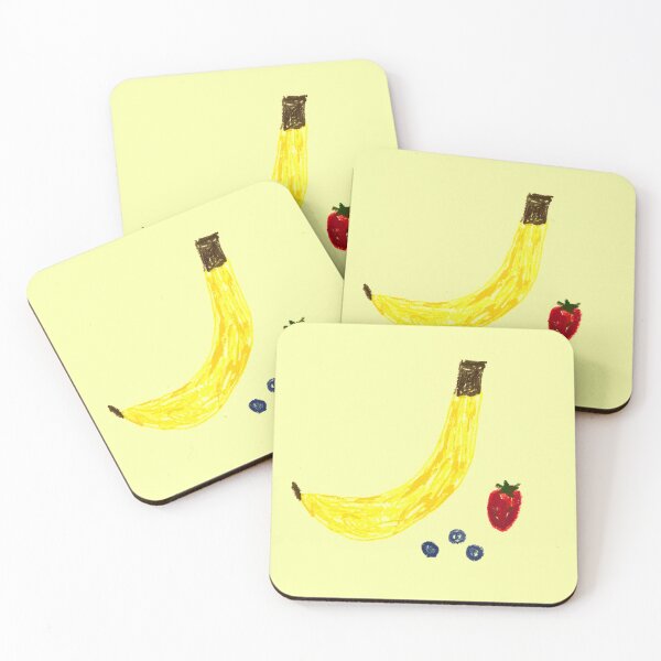 Item preview, Yellow Oil Pastel Abstract Fruit Funny Minimalist Salad Banana Strawberry Blueberry  designed and sold by hopecope.