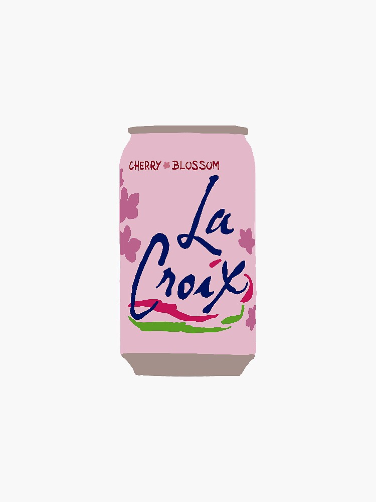"Simple Cherry Blossom La Croix" Sticker for Sale by PollyPocketPink