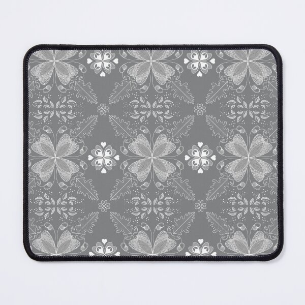 Item preview, Gray Azulejo - White on gray floral repeating pattern designed and sold by anaskwi.