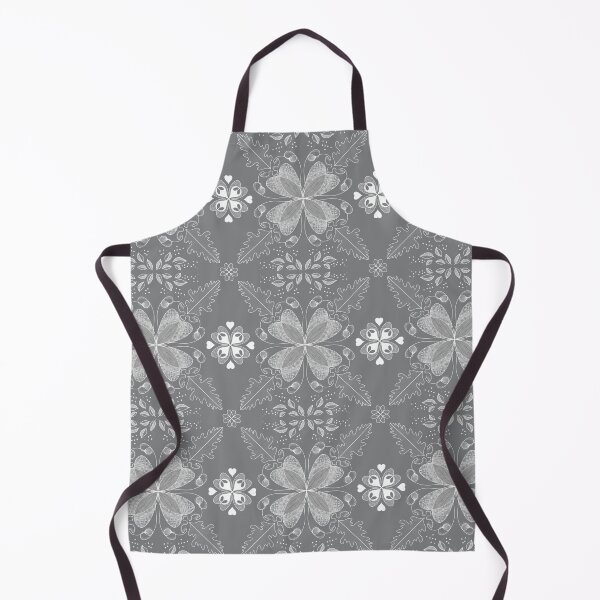 Item preview, Gray Azulejo - White on gray floral repeating pattern designed and sold by anaskwi.
