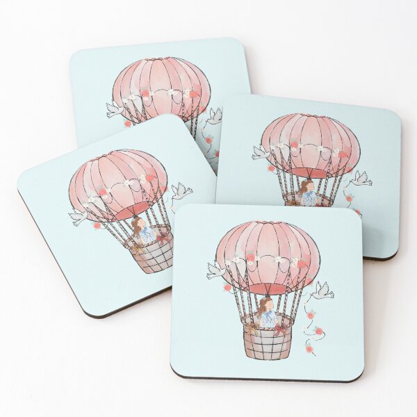 Item preview, Little girl in a hot air balloon illustration designed and sold by RoseMaryWP.