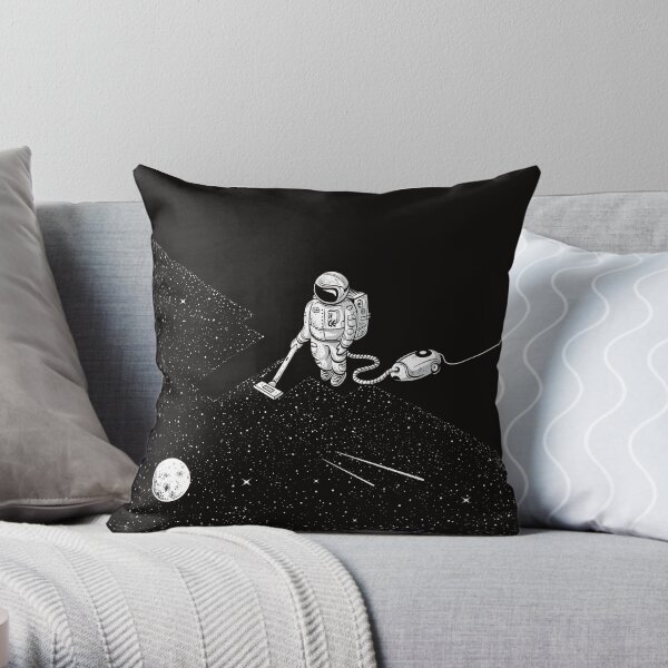 Space Cleaner Throw Pillow